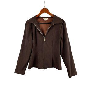 Harlow Brown Zip-Up Jacket S
